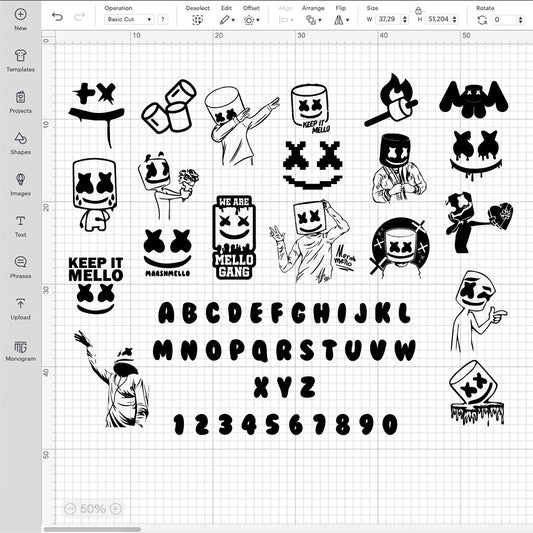 Dj Marshmello SVG Bundle, Cricut SVG, Dj Marshmello Font SVG