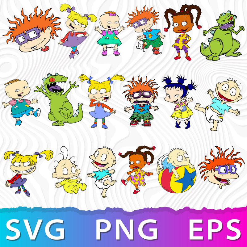 Rugrats Characters SVG Bundle, Rugrats SVG Files For Cricut, Rugrats PNG Transparent