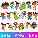Rugrats Afro Characters SVG Bundle, Rugrats Afro Cricut Designs, Rugrats Afro Clipart