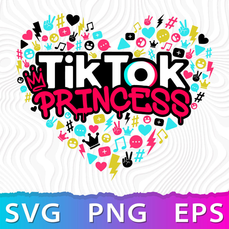 TikTok Princess SVG, TikTok Princess Printable, TikTok Princess SVG Cricut, TikTok Princess PNG Transparent