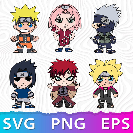 Baby Naruto SVG Bundle, Baby Naruto PNG Transparent, Naruto Clipart, Naruto Cricut Designs