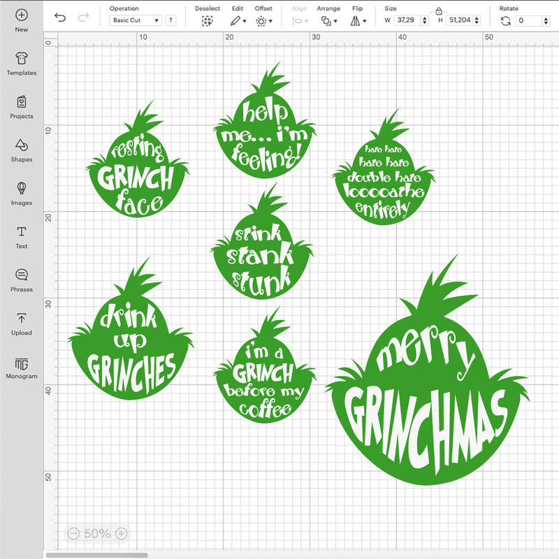 Grinch Head SVG, Grinch Head SVG Cricut, Grinch Head PNG, Grinch Head Silhouette Vector Cut Files