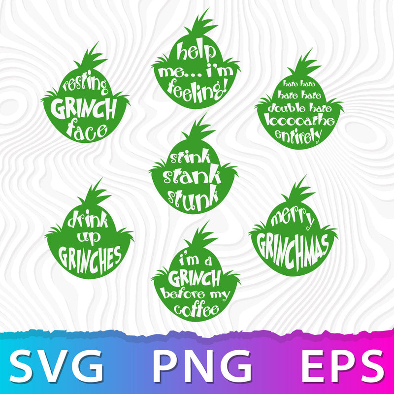 Grinch Head SVG, Grinch Head SVG Cricut, Grinch Head PNG, Grinch Head Silhouette Vector Cut Files