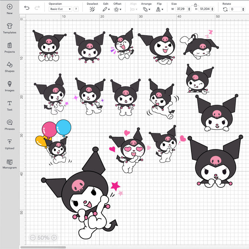 Kuromi SVG Bundle, Sanrio SVG, My Melody And Kuromi SVG, Kuromi PNG, Kuromi Svg for Cricut, Silhouette Vector Cut Files