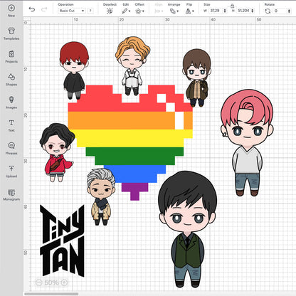 BTS Svg, BTS Png Transparent, BTS Characters PNG, BTS Cartoon Characters SVG, Cricut BTS Svg