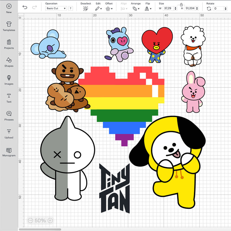 BTS Love SVG, BTS Png Transparent, BTS Characters PNG, BTS Cartoon Characters Svg, Cricut BTS Svg, BTS Png Pack