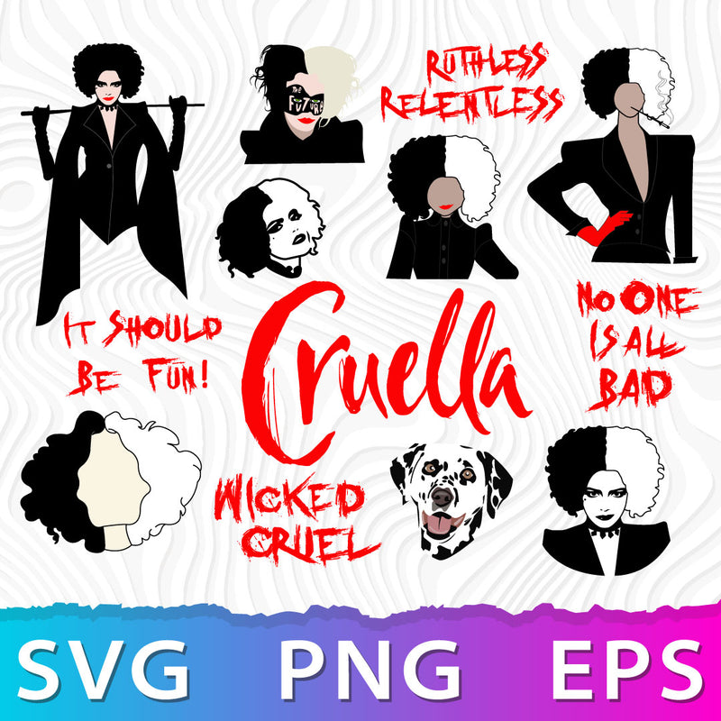 Cruella De Vil SVG, Cruella SVG, Cruella 2021 Quotes, Cruella Silhouette