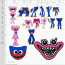 Huggy Wuggy Kissy Missy SVG, Huggy Wuggy Transparent Background, Huggy Wuggy Cricut, Kissy Missy Face PNG