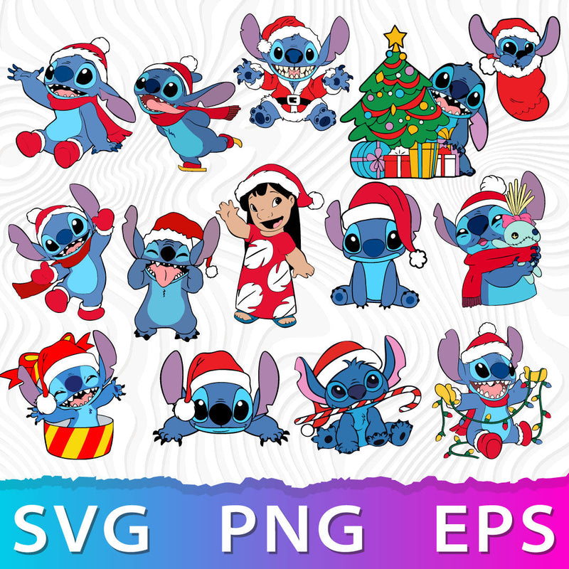 Lilo And Stitch Christmas SVG, Lilo And Stitch Cricut, Stitch PNG Transparent, Christmas Stitch PNG