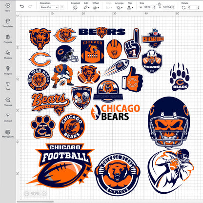 Chicago Bears Logo SVG, Chicago Bears Logos, Logo Chicago Bears PNG, Cricut Chicago Bears SVG