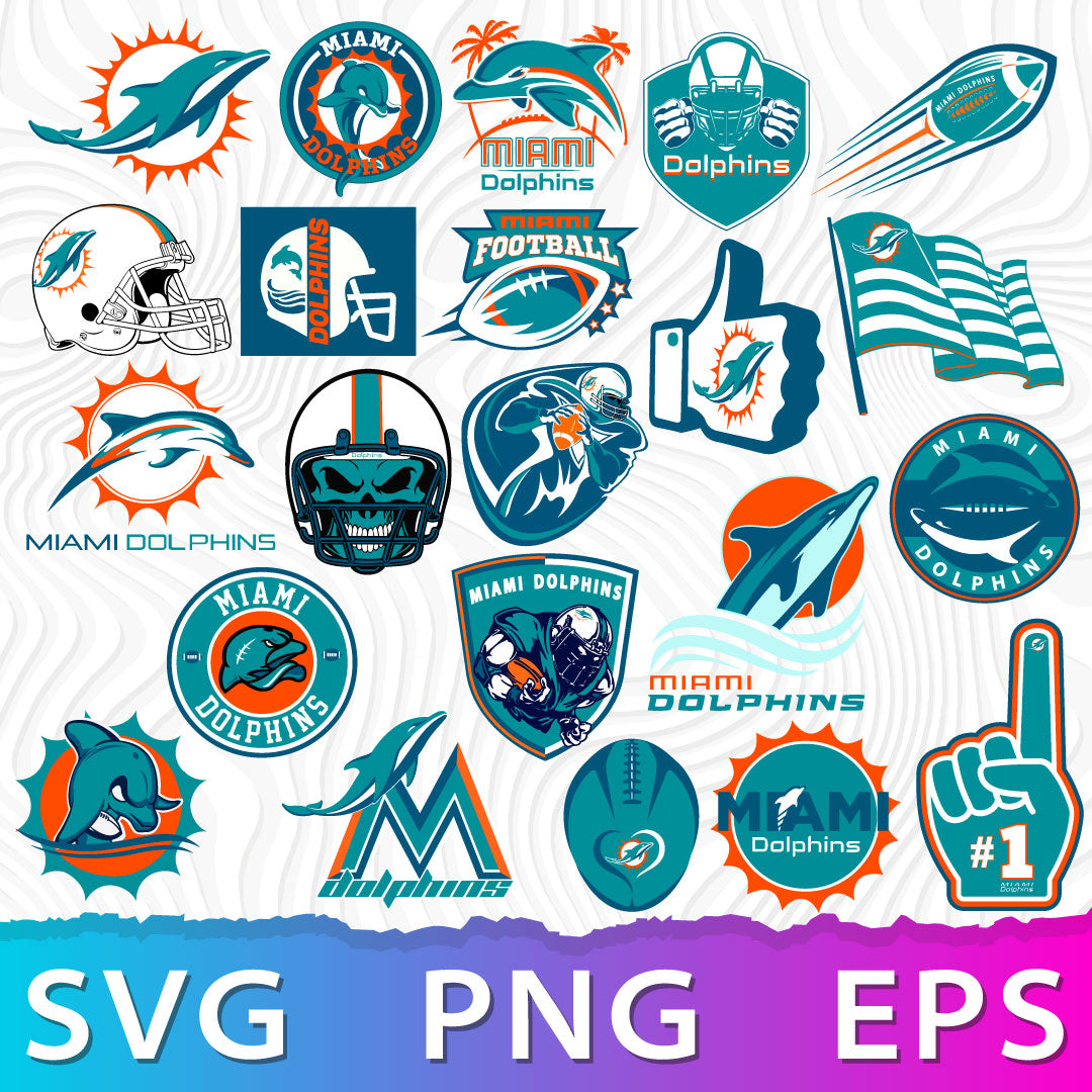 Miami Dolphins Logo SVG, Miami Dolphin PNG, NFL Dolphins Logo, Miami D