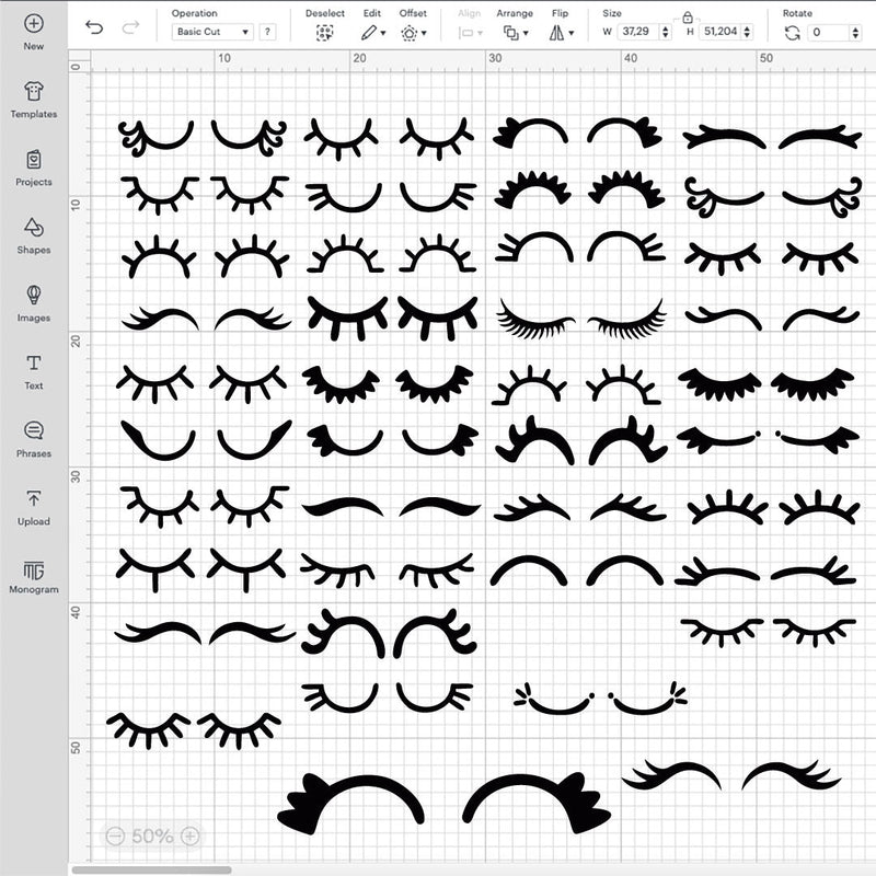 Eyelash Bundle SVG, Lashes PNG, Bundle Of Lashes SVG