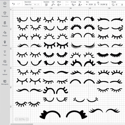 Eyelash Bundle SVG, Lashes PNG, Bundle Of Lashes SVG, Eyelash Clipart