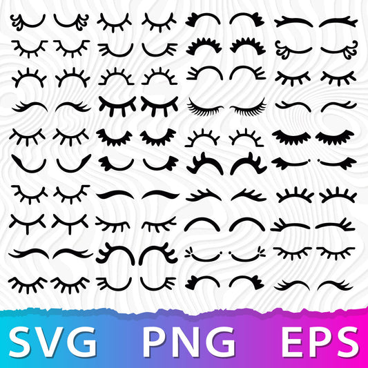 Eyelash Bundle SVG, Lashes PNG, Bundle Of Lashes SVG, Eyelash Clipart