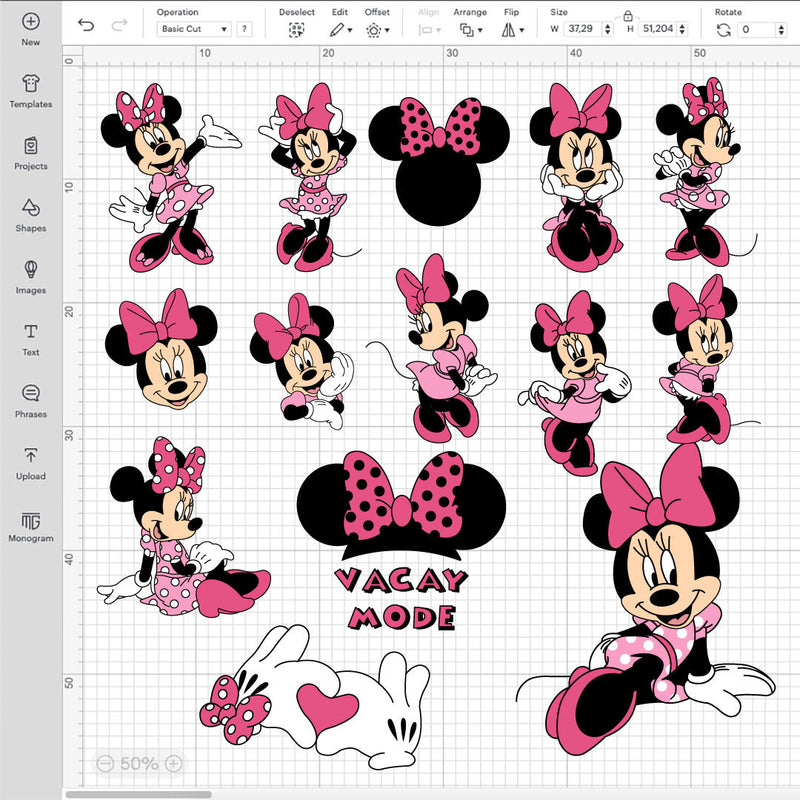 Minnie Mouse SVG, Minnie Mouse PNG Transparent, Minnie Mouse Cricut, Minnie Birthday