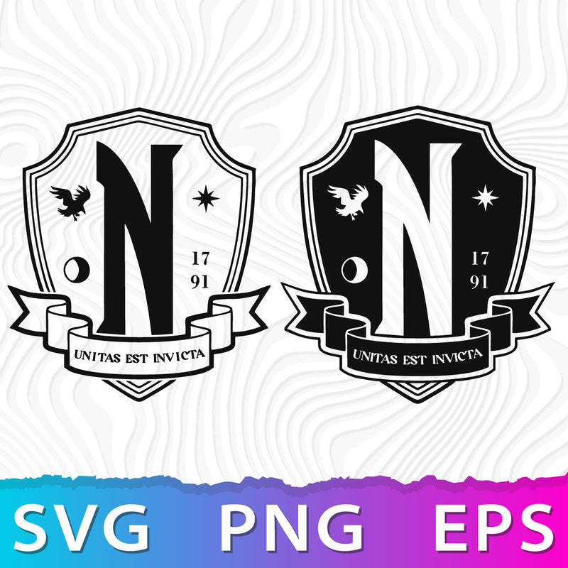 Nevermore Emblem SVG, Addams Family PNG, Nevermore Logo, Addams Family Vector