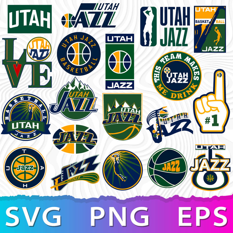 Utah Jazz Basketball Logo SVG, Utah Jazz Logo PNG, Utah Jazz Clipart, Utah Jazz Emblem