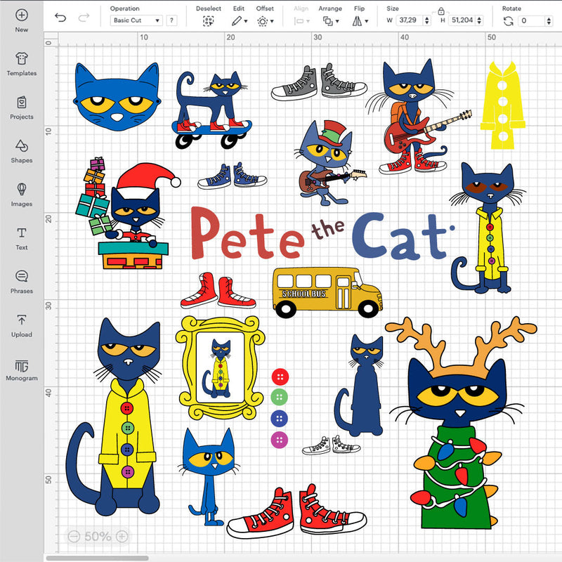 Pete The Cat SVG, Pete The Cat Bundle, Pete The Cat SVG for Cricut, Pete The Cat Silhouette Vector Cut Files