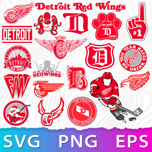 Detroit Red Wings Logo SVG, Red Wings PNG, Red Wings Detroit Hockey, Detroit Red Wings Logo Vector