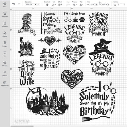 Harry Potter SVG Bundle, Harry Potter Sayings SVG, Harry Potter Logo Transparent, Harry Potter Silhouette