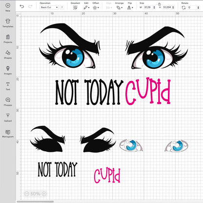 Not Today Cupid Layered SVG, Anti Valentine SVG, Not Today SVG, Cupid PNG Transparent