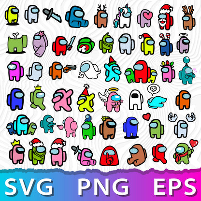 Among Us SVG Bundle, Among Us SVG Black And White, Among Us PNG, Among Us Cricut SVG