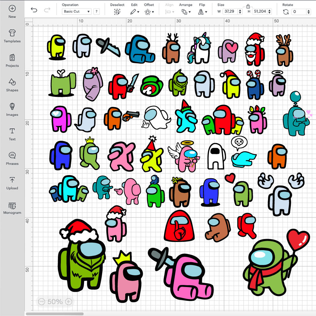 Among Us SVG Bundle, Among Us SVG Black And White, Among Us PNG, Among Us Cricut SVG
