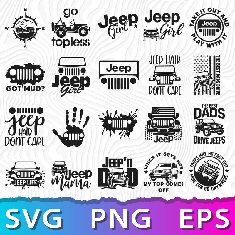 Jeep SVG, Jeep Decals SVG, Cricut Jeep Designs, Jeep Cricut PNG, Jeep Silhouette SVG