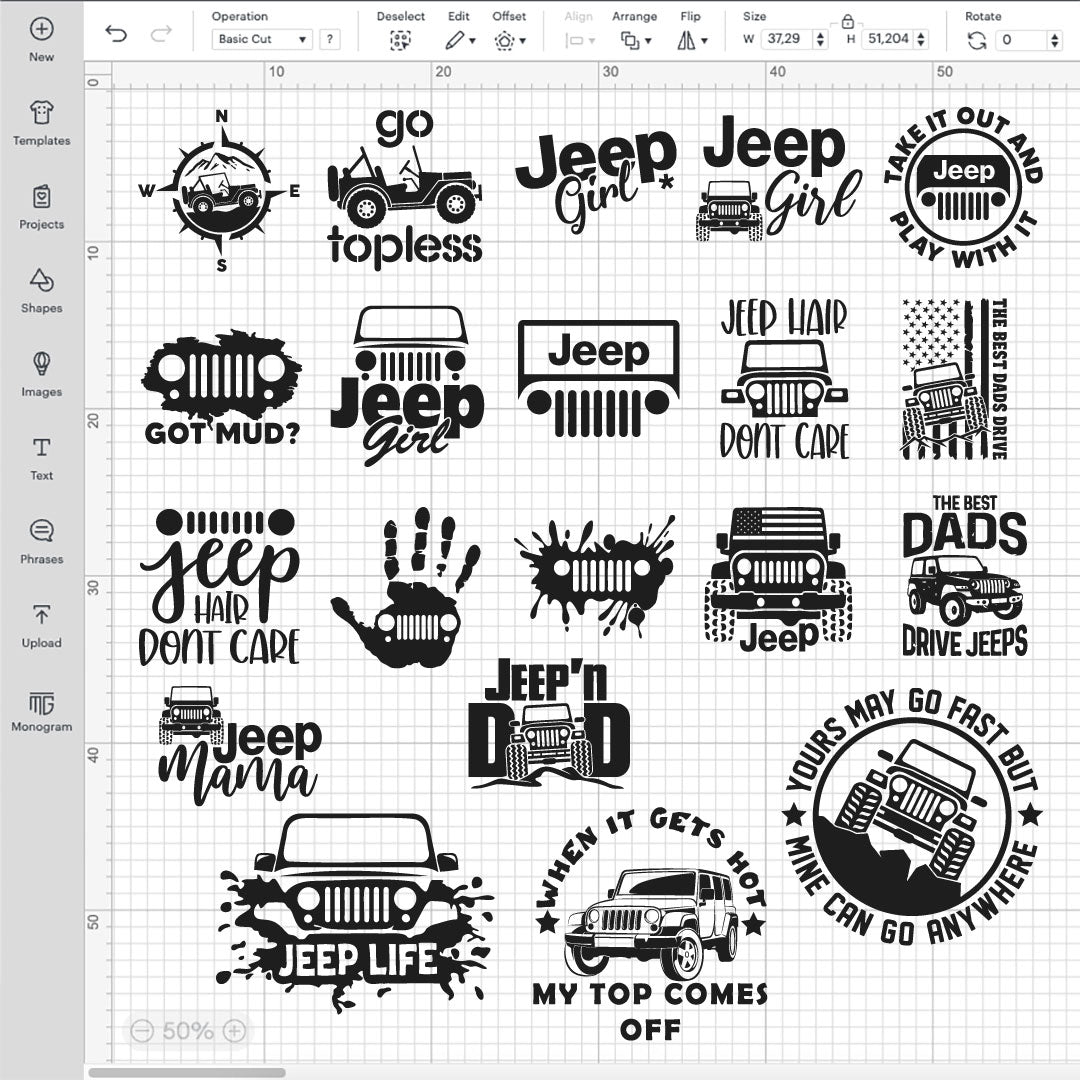 Jeep Clipart Bundle, Jeep SVG Cut Files For Cricut / Silhouette, Jeep Decals PNG