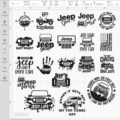 Jeep Clipart Bundle, Jeep SVG Cut Files For Cricut / Silhouette, Jeep Decals PNG