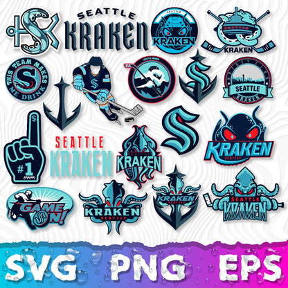 Seattle Kraken Logo SVG, Kraken Logo NHL, Seattle Kraken PNG, Kraken Vector Logo, Seattle Kraken Logo Transparent