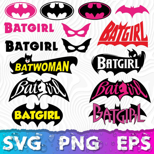 Batgirl Logo SVG, Batgirl Logo Printable, Batgirl PNG, Pink Batman Logo