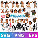 Moana SVG Bundle, Moana Clipart Bundle, Moana Birthday SVG Files, Maui Moana Cricut Files