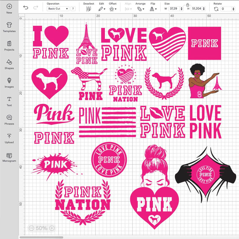 Pink Logo SVG Bundle, Love Pink Clipart, Victoria Secret SVG For Cricut, Pink Logo Cricut Files, Pink Nation PNG