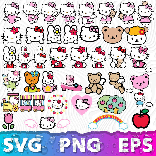Hello Kitty SVG, Hello Kitty Clipart, Hello Kitty Cut Files, SVG Files for Cricut