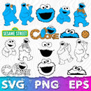 Cookie Monster SVG, Cookie Monster SVG Cricut, Cookie Monster Clipart, Cookie Monster PNG Transparent