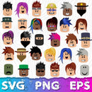 Roblox Face SVG Bundle, Roblox Face Clipart, Roblox Man Face PNG, Roblox Cricut Files