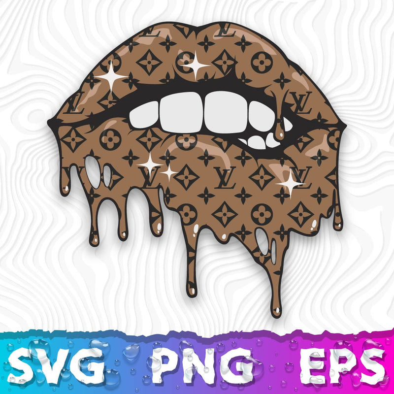 Louis Vuitton Dripping Lips SVG, LV Lips, Louis Vuitton Lips Art, LV Lips PNG