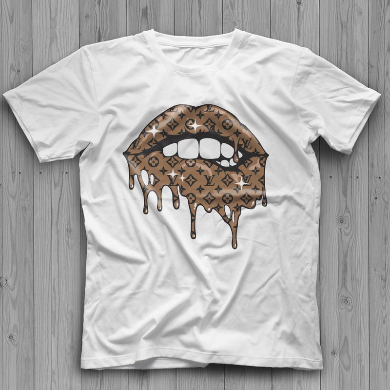 Louis Vuitton Dripping Lips SVG, LV Lips, Louis Vuitton Lips Art, LV Lips PNG