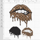 Louis Vuitton Dripping Lips SVG, LV Lips, Louis Vuitton Lips Art, LV Lips PNG