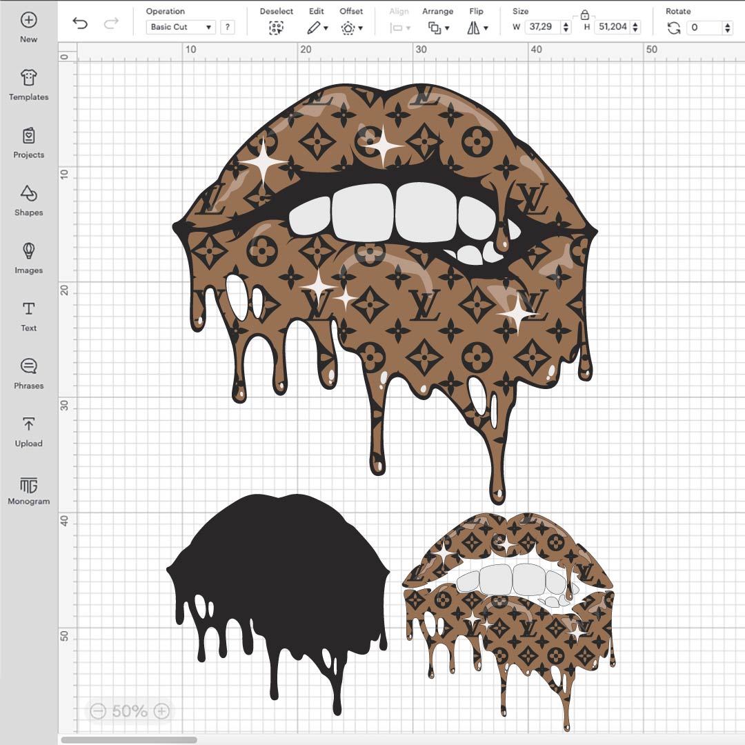 Louis Vuitton Dripping Lips SVG, LV Lips, Louis Vuitton Lips Art, LV L