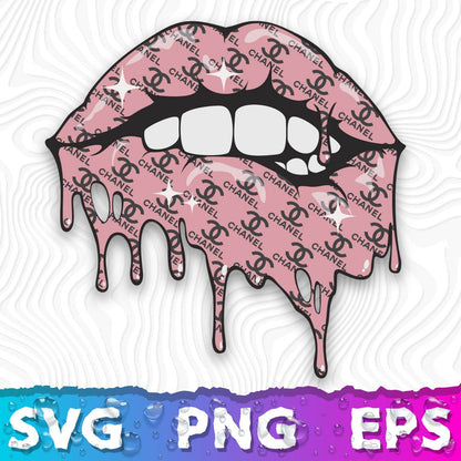 Chanel Drip Lips SVG, Chanel Drip Logo, Chanel SVG For Cricut, Chanel Drip SVG, Dripping Chanel