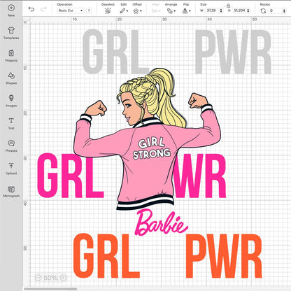 Barbie Grl Pwr SVG, Barbie Clipart SVG, Barbie Cricut