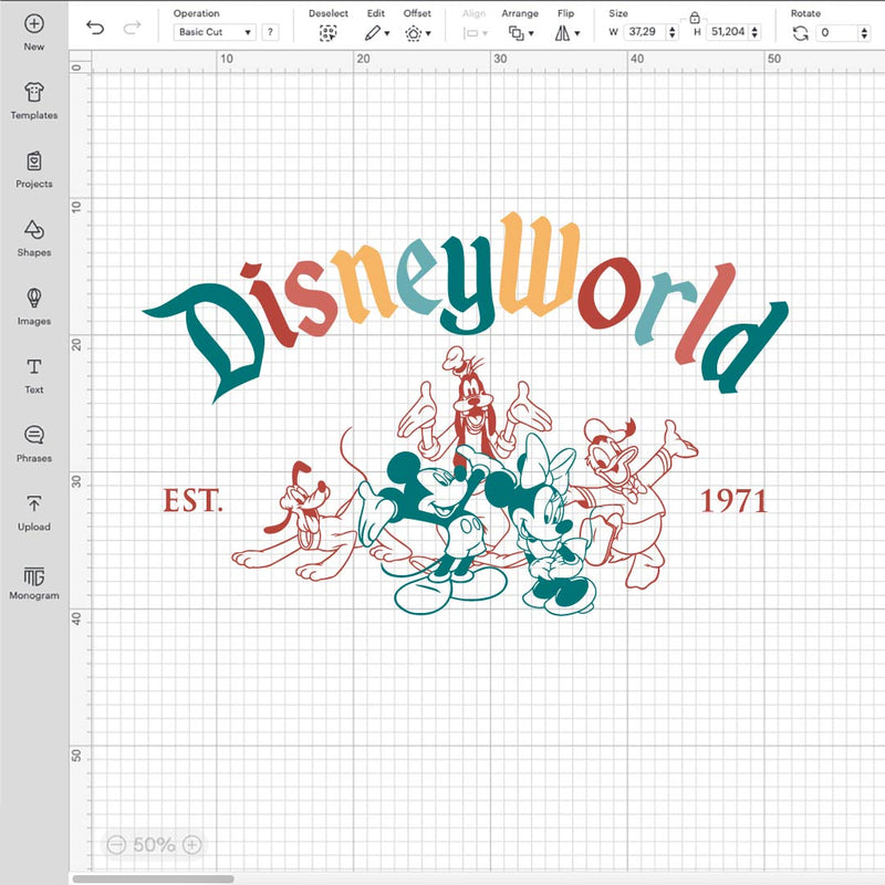 Disney World 1971 Logo SVG, Retro Disneyworld 1971 PNG, Vintage Mickey SVG