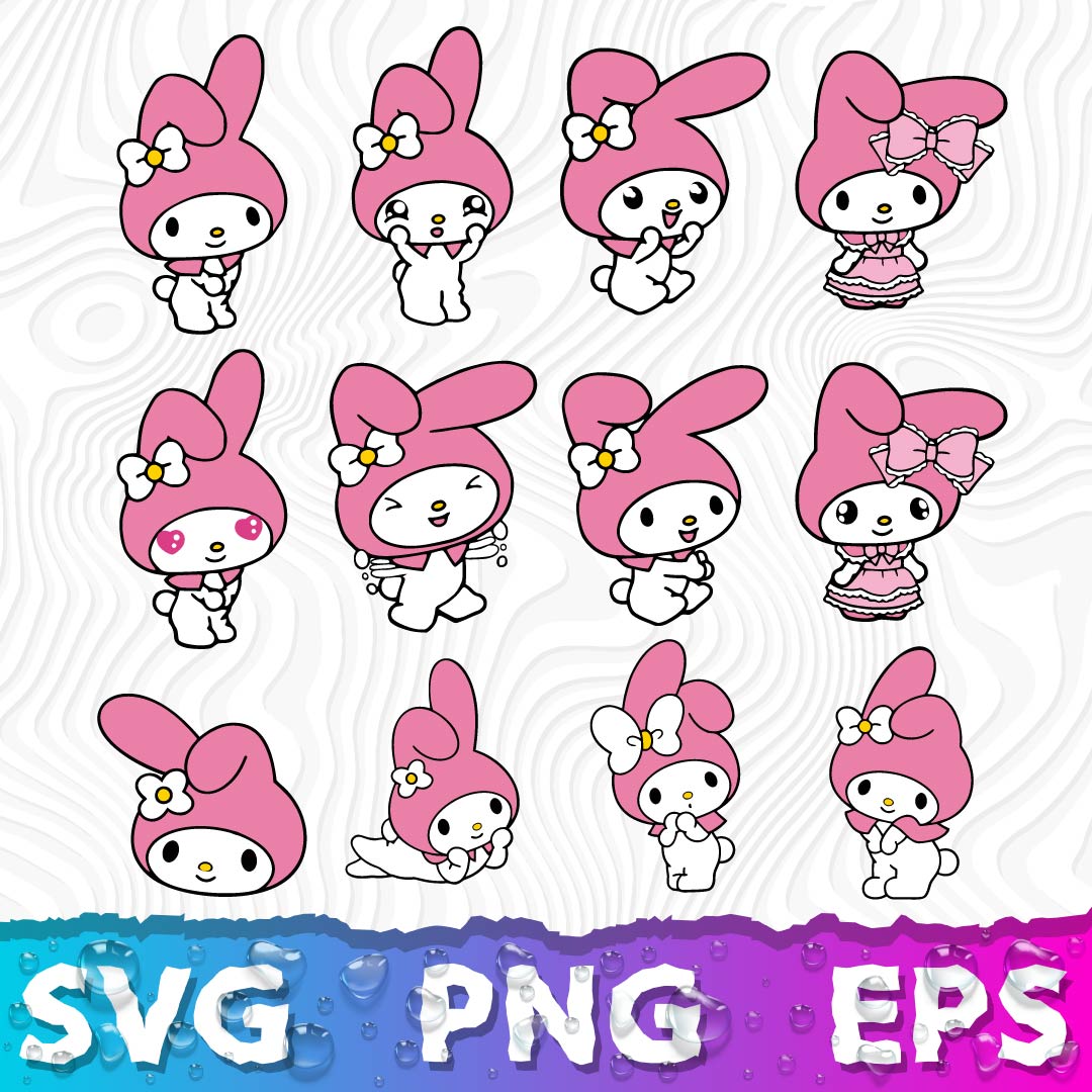 Hello Kitty SVG Bundle, Hello Kitty Clipart for Cricut & Silhouette, Hello Kitty PNG SVG Cut Files - Digital Bundle