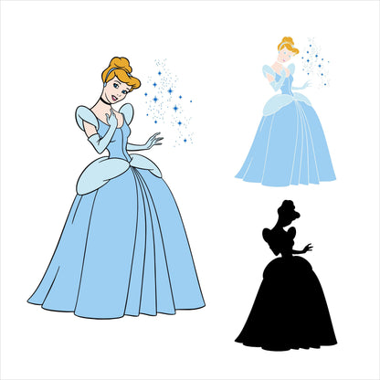 Cinderella Princess Disney SVG Bundle, Cinderella SVG, Cinderella PNG, Princess Disney SVG Cricut, Cinderella Disney PNG