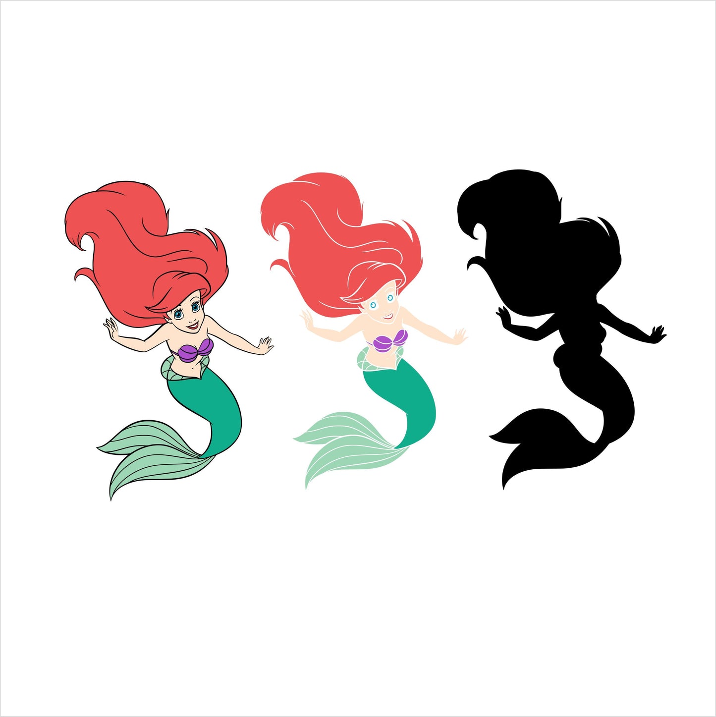 Little Mermaid SVG Bundle Princess Disney, Little Mermaid SVG PNG, Princess Disney SVG Cricut, Little Mermaid Disney PNG