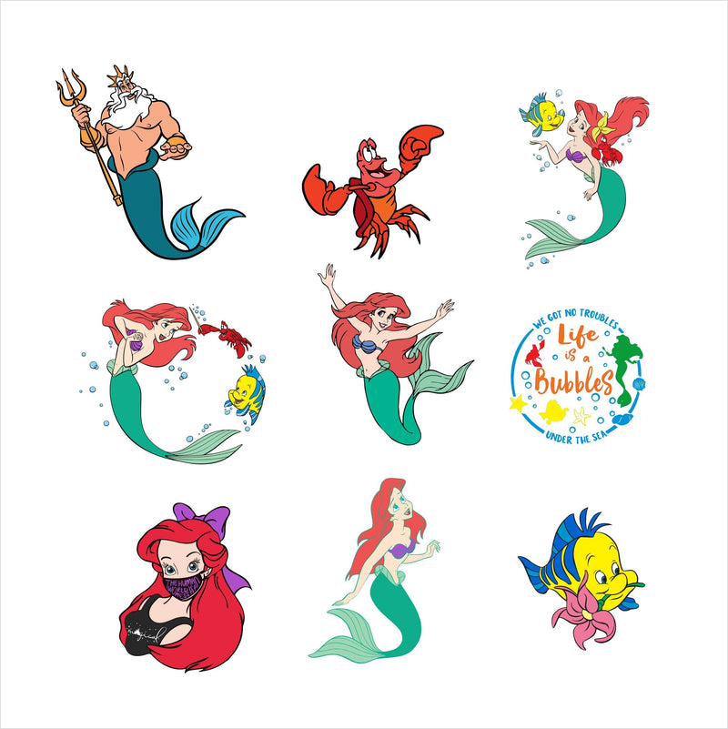 Little Mermaid SVG Bundle Princess Disney, Little Mermaid SVG PNG, Princess Disney SVG Cricut, Little Mermaid Disney PNG