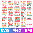 Christmas Retro Mega Bundle, 100 Designs, Christmas svg, Winter svg, Holidays, Cut Files Cricut, Silhouette svg