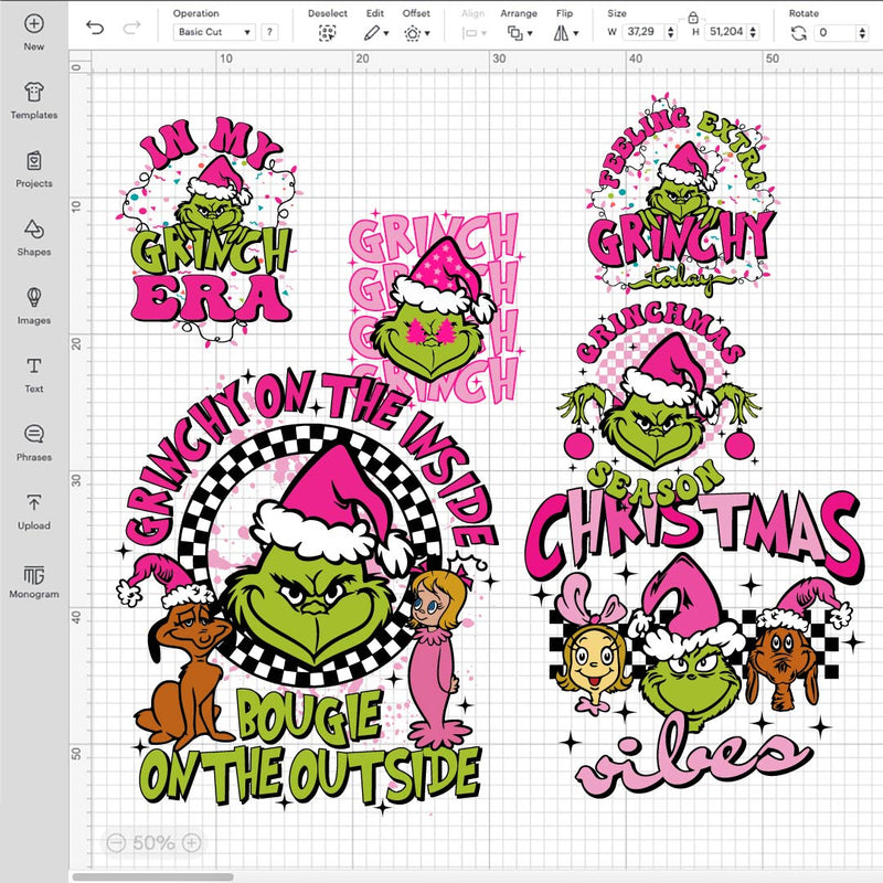 Retro Pink Christmas SVG Bundle, Pink Christmas PNG, Christmas SVG, Grinch SVG, Grinch Christmas PNG, Grinch Christmas